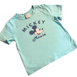 Hanna Andersson Disney Mickey Mouse Tee Aqua Blue Size 4 100cm